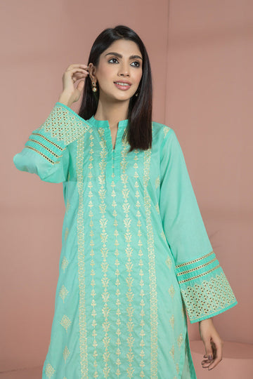Bonanza Satrangi Aqua Green Lawn Chikankari Kurti Ssk221p08 Eid Pret 2022 Online Shopping